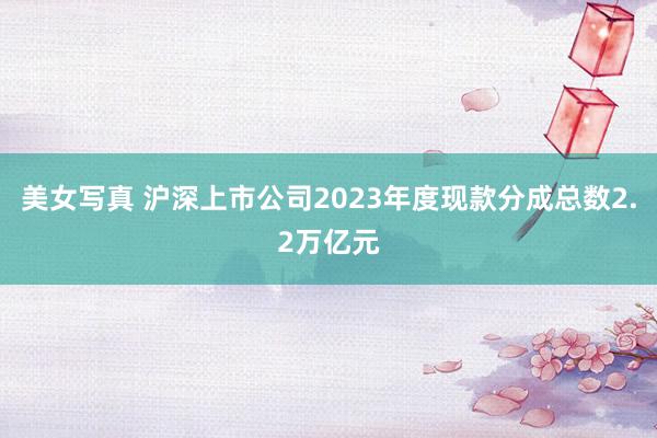 美女写真 沪深上市公司2023年度现款分成总数2.2万亿元