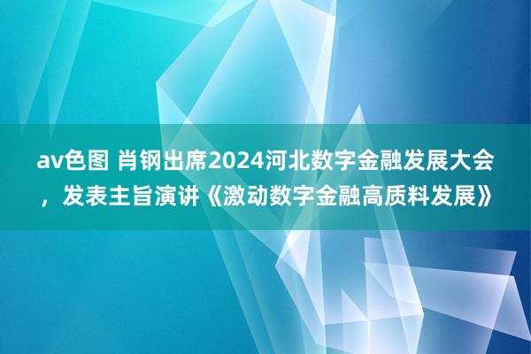 av色图 肖钢出席2024河北数字金融发展大会，发表主旨演讲《激动数字金融高质料发展》