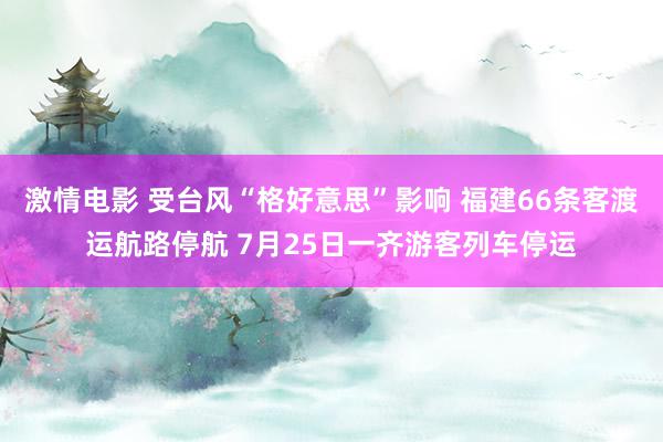 激情电影 受台风“格好意思”影响 福建66条客渡运航路停航 7月25日一齐游客列车停运