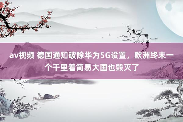 av视频 德国通知破除华为5G设置，欧洲终末一个千里着简易大国也毁灭了