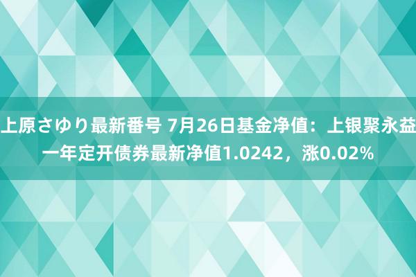 上原さゆり最新番号 7月26日基金净值：上银聚永益一年定开债券最新净值1.0242，涨0.02%