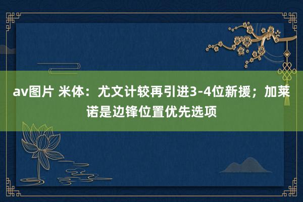 av图片 米体：尤文计较再引进3-4位新援；加莱诺是边锋位置优先选项