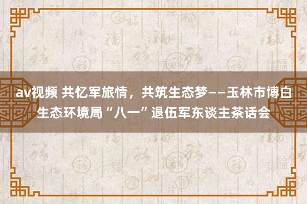 av视频 共忆军旅情，共筑生态梦——玉林市博白生态环境局“八一”退伍军东谈主茶话会