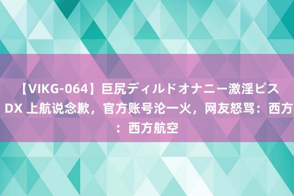 【VIKG-064】巨尻ディルドオナニー激淫ピストン DX 上航说念歉，官方账号沦一火，网友怒骂：西方航空