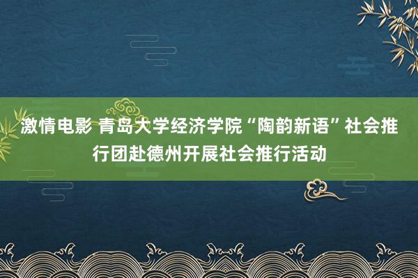 激情电影 青岛大学经济学院“陶韵新语”社会推行团赴德州开展社会推行活动