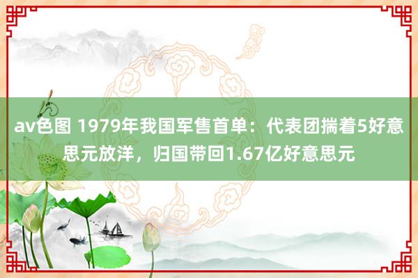 av色图 1979年我国军售首单：代表团揣着5好意思元放洋，归国带回1.67亿好意思元