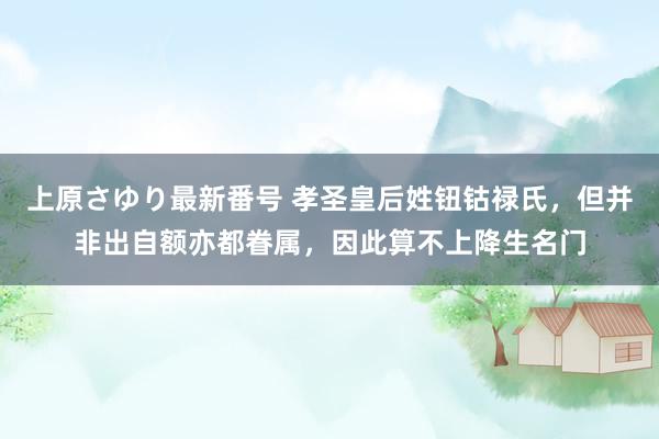 上原さゆり最新番号 孝圣皇后姓钮钴禄氏，但并非出自额亦都眷属，因此算不上降生名门