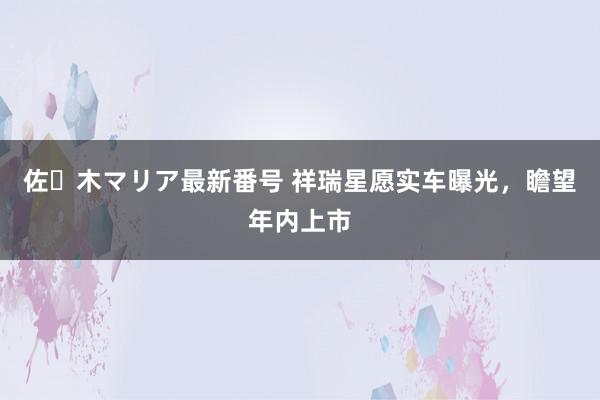 佐々木マリア最新番号 祥瑞星愿实车曝光，瞻望年内上市