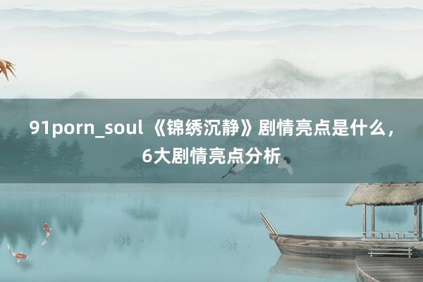 91porn_soul 《锦绣沉静》剧情亮点是什么，6大剧情亮点分析