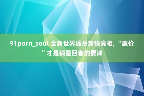 91porn_soul 全新世界途岳新锐亮相, “廉价”才是销量回春的要津