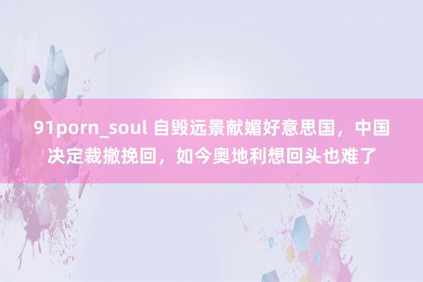 91porn_soul 自毁远景献媚好意思国，中国决定裁撤挽回，如今奥地利想回头也难了